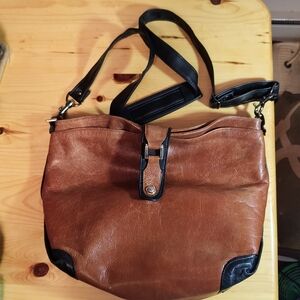 High Fashion Italian Leather Shoulder Bag Brown & Black | Made in Italy
